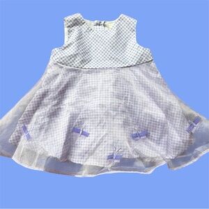Vintage b.t. Kids butterfly gingham dress 6-9m